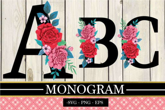 Discover the Elegance of Red and Pink Rose Monogram Letters