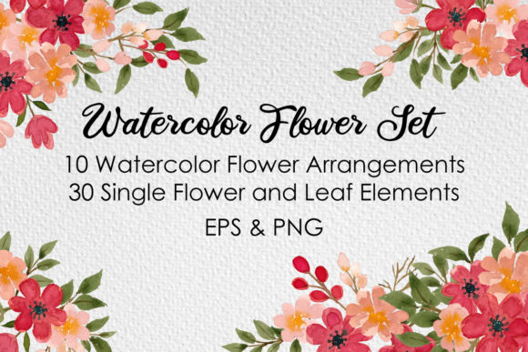 Discover the Versatility of Watercolor Flowers Peach Set