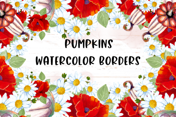 Enhance Your Designs with Pumpkin and Flowers Borders