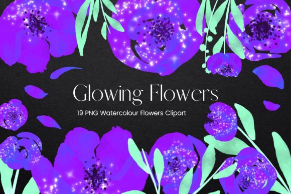 Glowing Purple Watercolour Flowers: A Unique and Versatile Design Choice