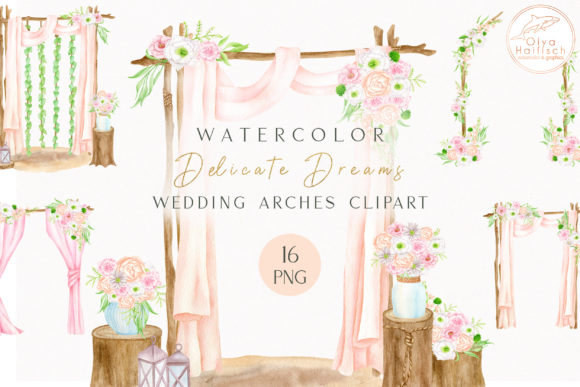 Introducing Watercolor Wedding Arches PNG Clipart: A Perfect Addition to Your Boho Wedding Design