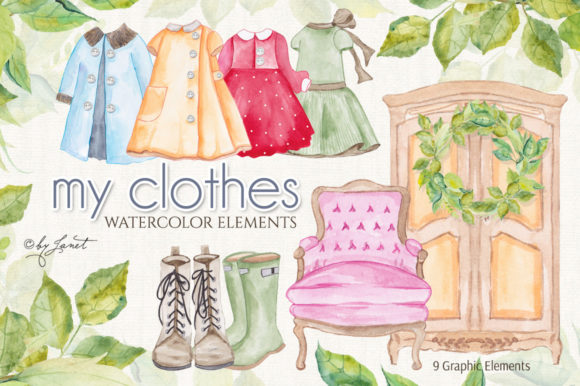 My Clothes - Watercolor Elements: A Versatile Set for Creative Projects