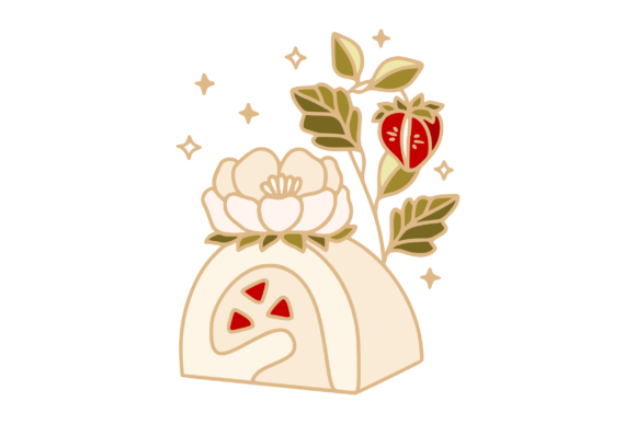 Peony Flower, Vanilla Strawberry Cake Design