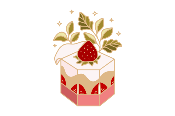 Strawberry Caramel Cake Dessert Clipart: A Sweet Addition to Your Creative Projects