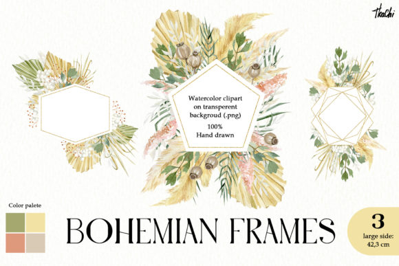 Watercolor Bohemian Frame: A Versatile Design for Your Creative Projects