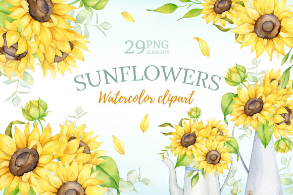 Watercolor Boho Sunflower Clipart: A Versatile and Charming Addition to Your Creative Projects