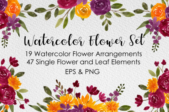 Watercolor Colorful Rose Flowers for Creative Projects