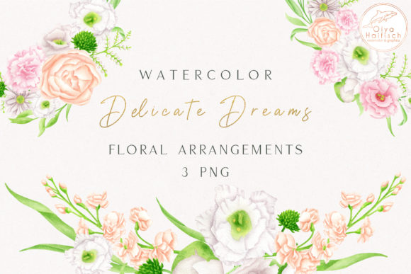 Watercolor Flower Arrangements Clipart