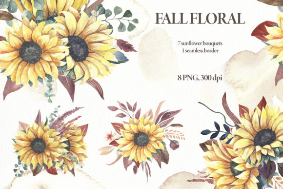 Watercolor Sunflower Clipart PNG